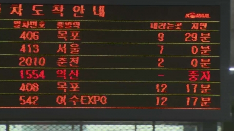 고속도로 곳곳 통제…일반열차 일부 운행 중단