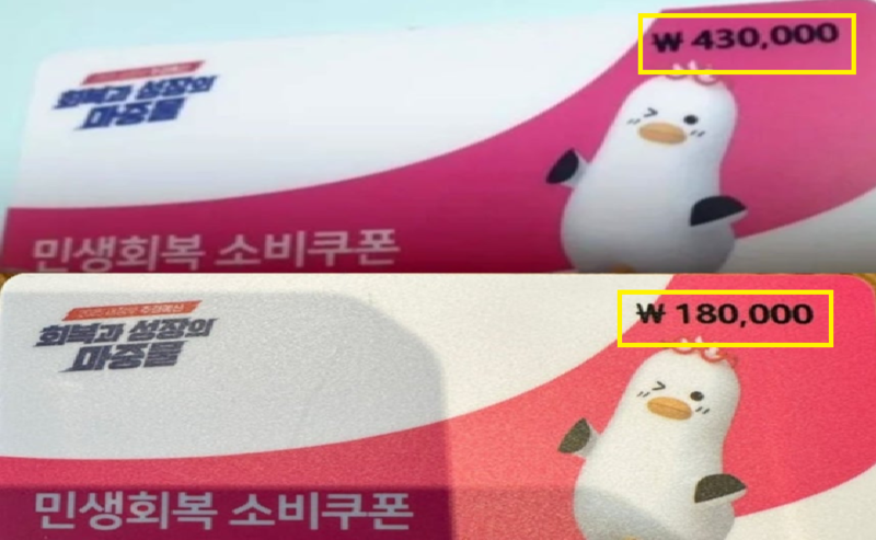 "기초수급자 낙인이냐"...소비쿠폰 선불카드 '43만원' 기입 논란