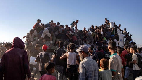 가자 지구 구호품 트럭 뒤집혀 20명 사망