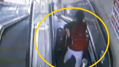 에스컬레이터서 캐리어 2개 떨어져 '퍽'…가해자 "경미한 사고"