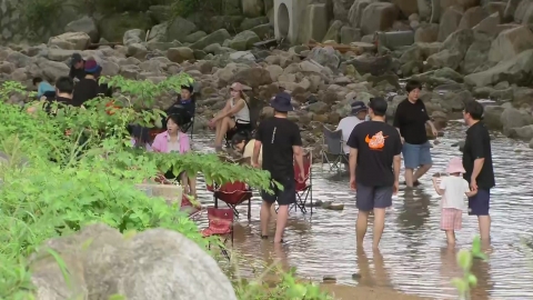 [날씨] \'처서 매직\' 대신 찜통·소나기…계곡 피서객 \'북적\'