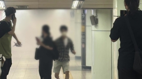 합정역 승강장 연기로 시민 대피…"승객 배터리에서 화재"