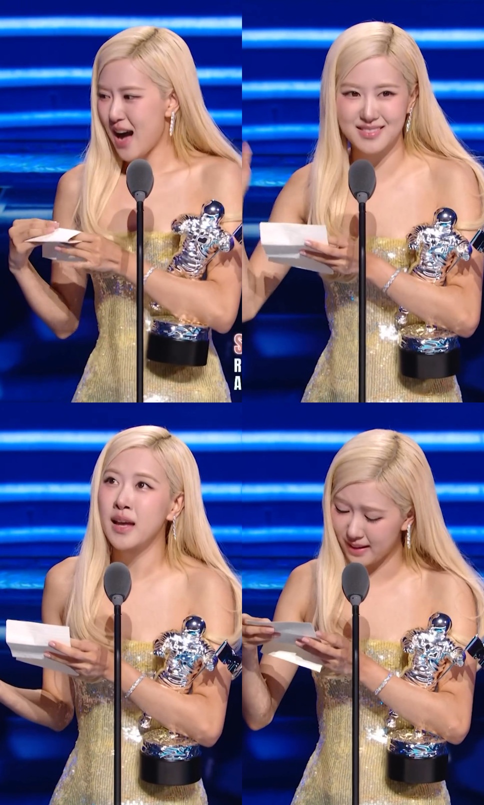 로제, 미국 'MTV VMA' 올해의 노래 수상…"저 상 탔어요!" 한국어로 외쳤다