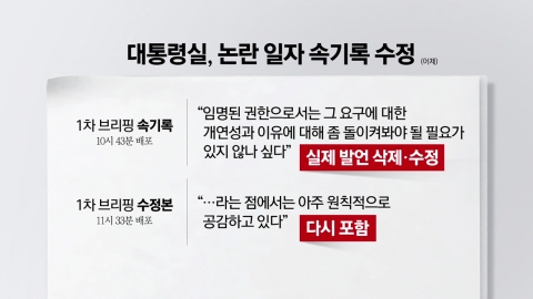 대통령실, 속기록 삭제 후 \'복구\' [앵커리포트]
