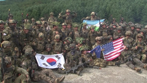 레이저 장비로 다국적군 연합훈련…첨단무기 동원