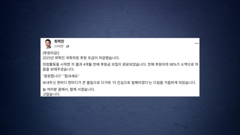 \'국감 무리수\' 최혁진, 4개월 만에 1억5천만 원 후원금 모금 [앵커리포트]