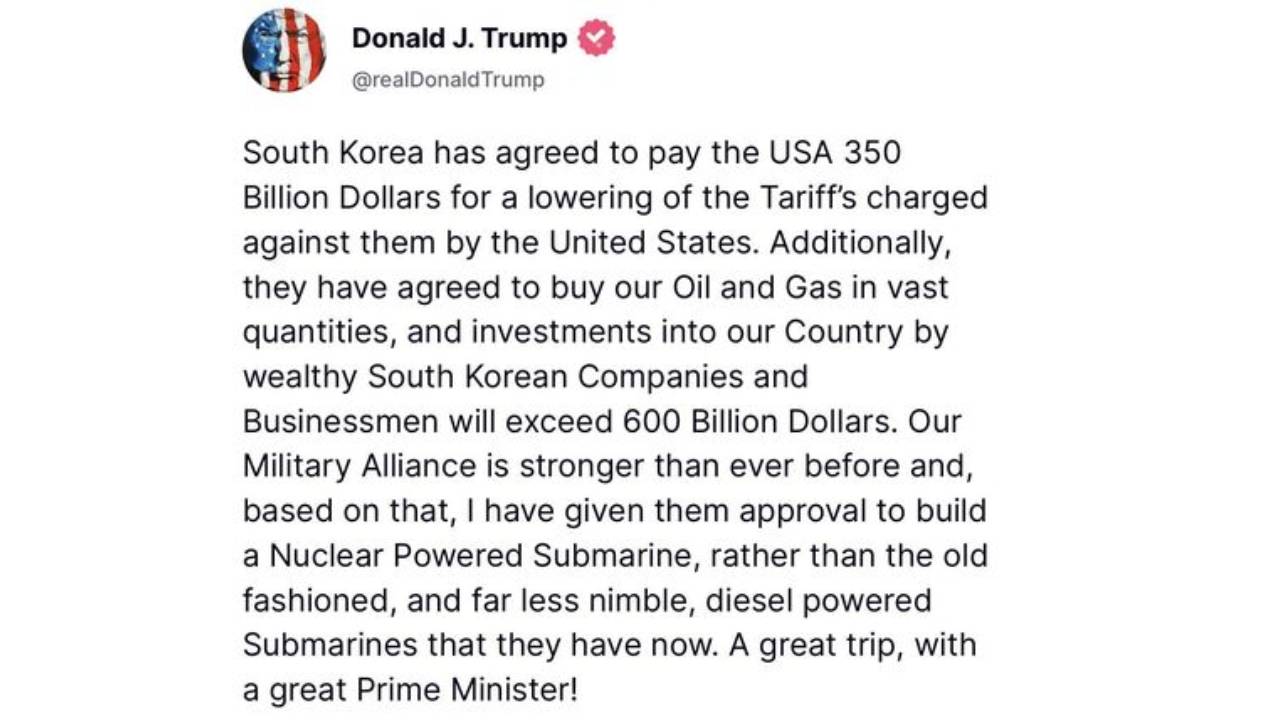 트럼프, 소셜미디어에 한국 대통령 '총리'로 표기했다 수정