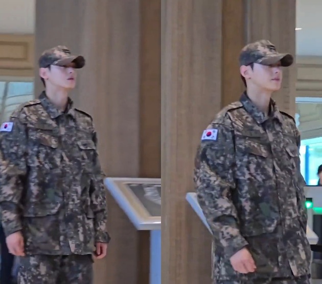 차은우, APEC 행사장서 포착…군복도 가릴 수 없는 비주얼