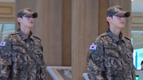 차은우, APEC 행사장서 포착…군복도 가릴 수 없는 비주얼