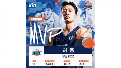 KCC 허웅, 프로농구 1라운드 MVP 선정...개인 첫 수상