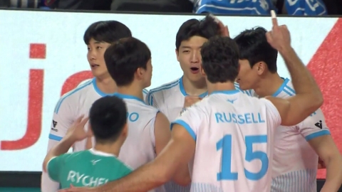 대한항공, 삼성화재 꺾고 2연승...러셀 28득점