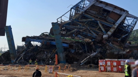  울산발전소 구조물 붕괴로 7명 매몰..."국가소방동원령 발령"