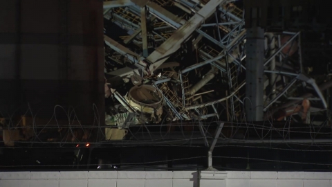 울산화력발전소 구조물 붕괴…야간 구조 작업 중