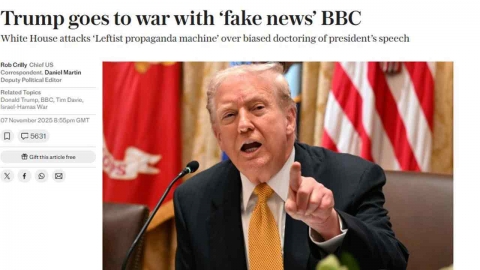 백악관, 트럼프 연설 조작 의혹 BBC 맹비난