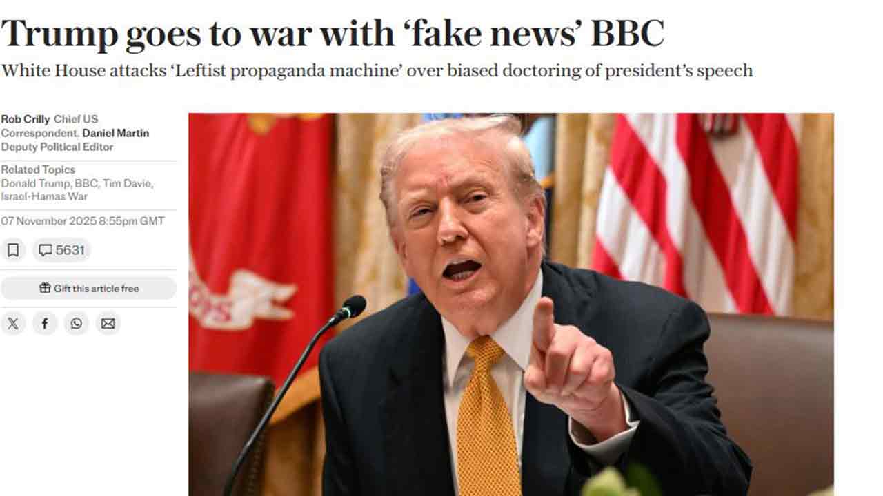백악관, 트럼프 연설 조작 의혹 BBC 맹비난