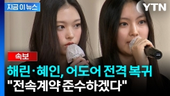 [속보] 뉴진스 해린·혜인, 어도어에서 활동...나머지는 포함 안 돼 [지금이뉴스]