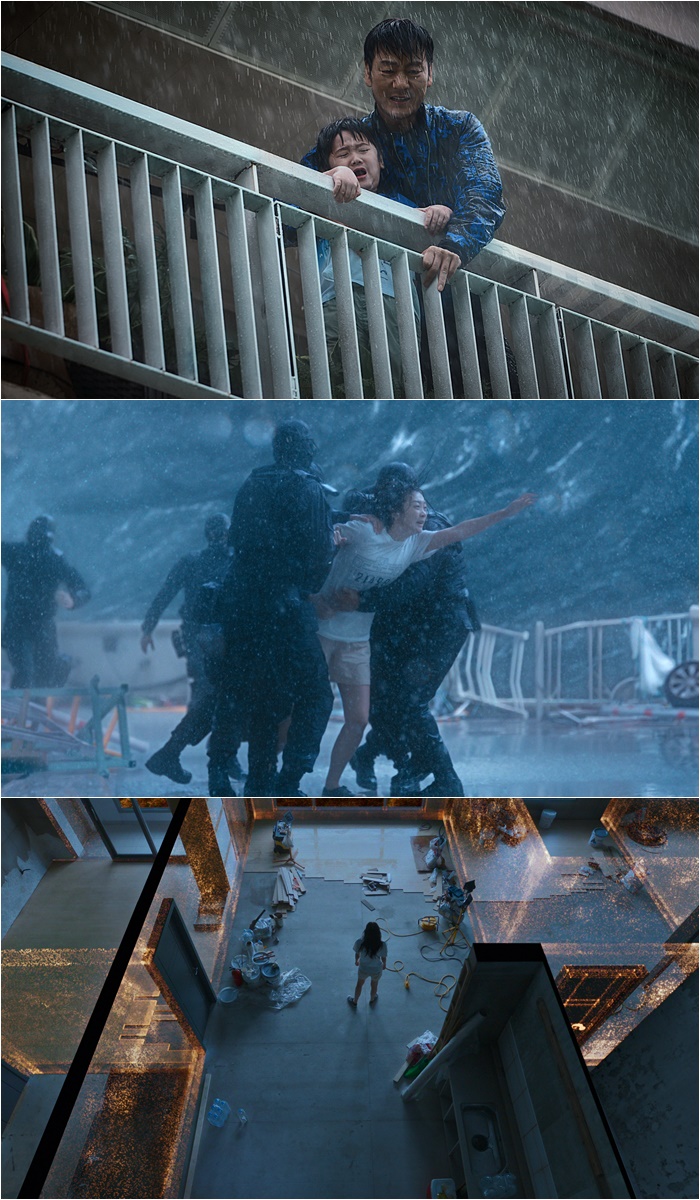 김다미·박해수, 불가항력의 재난을 마주하다…'대홍수' 보도스틸 공개