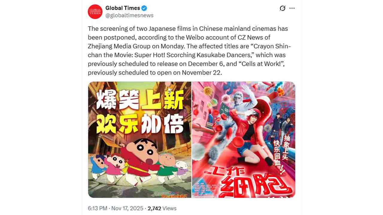 '한일령' 나선 중국, 일본 여행 이어 '짱구'까지 불똥