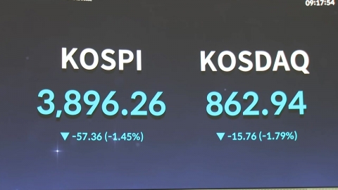  '미국발 한파'에...코스피 0.61% 하락한 3,929.51 마감
