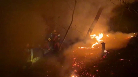 해 질 무렵 산불 17시간 만에 진화…농막 컨테이너 발화