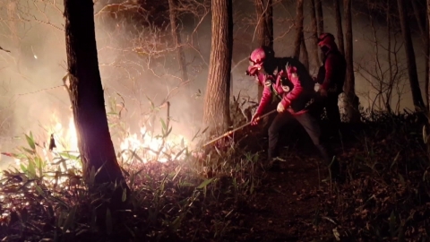 강원 양양 산불 진화율 17%…주민 6백여 명 대피