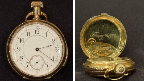 침몰시각에 멈춘 타이타닉 승객 금시계...34억 원에 경매