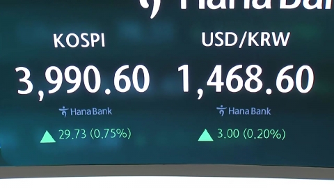 한은, 4번째 기준금리 동결…코스피 3,980선 마감