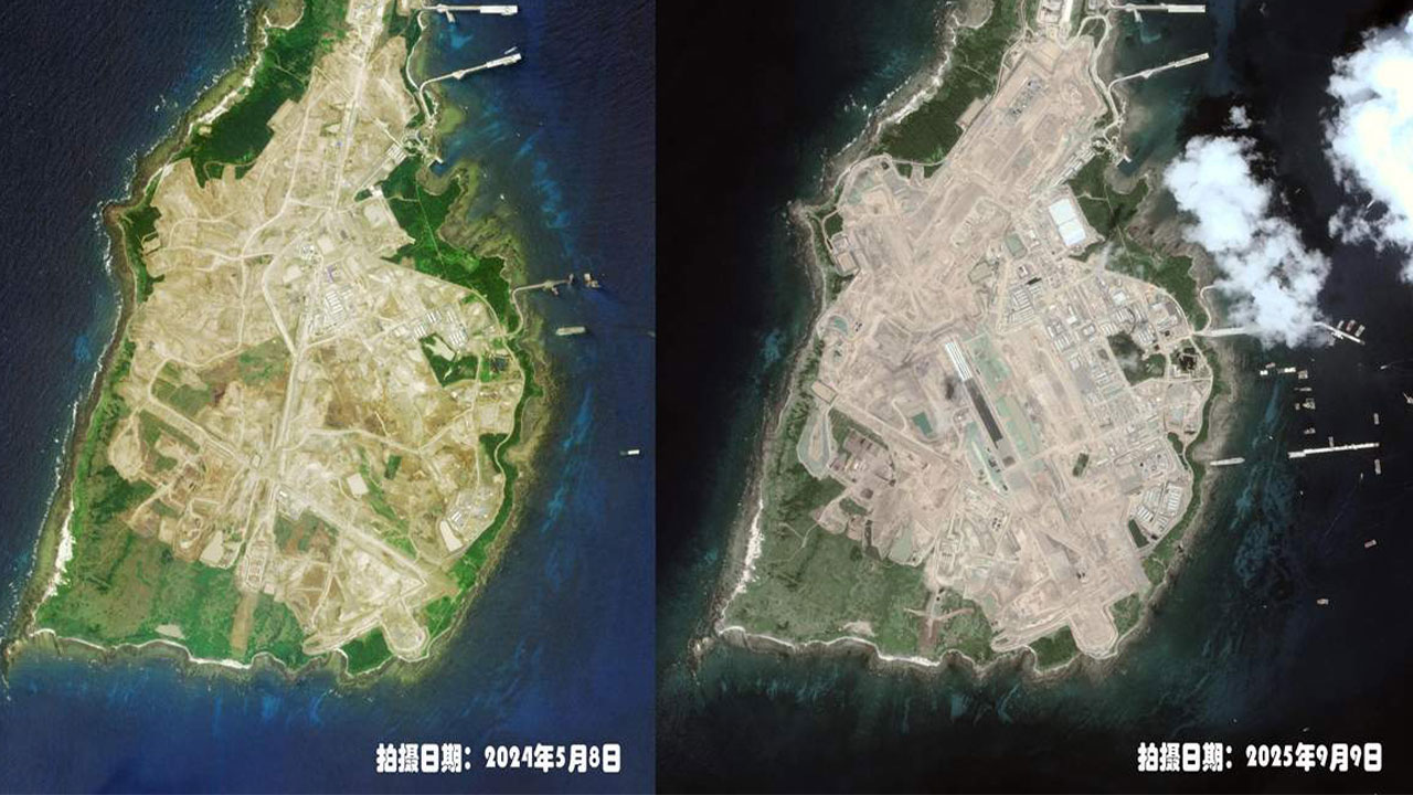 "일본, 무인도에 군사시설 빠르게 확충"...중국 매체, 위성사진 공개