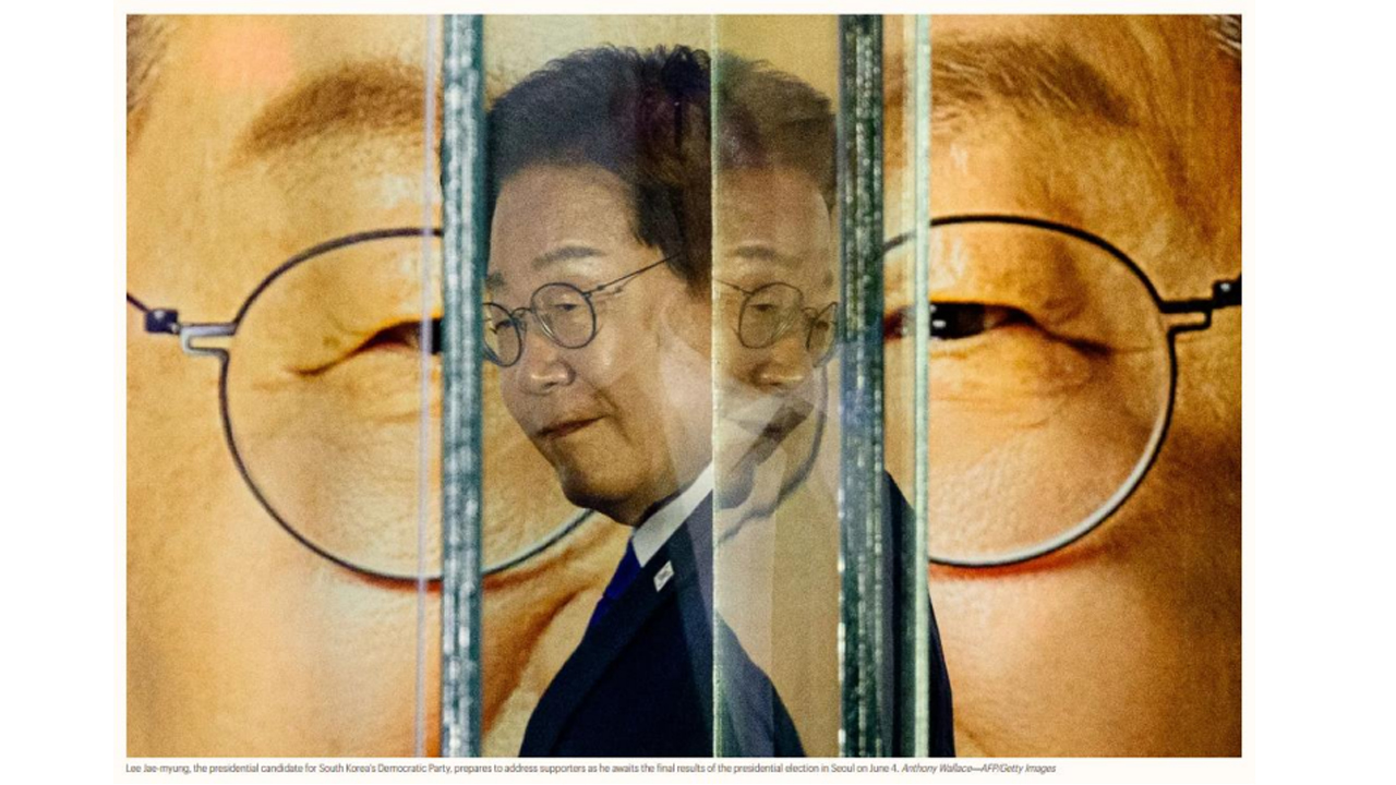 이 대통령 대선승리 연설...타임 선정 올해 100대 사진