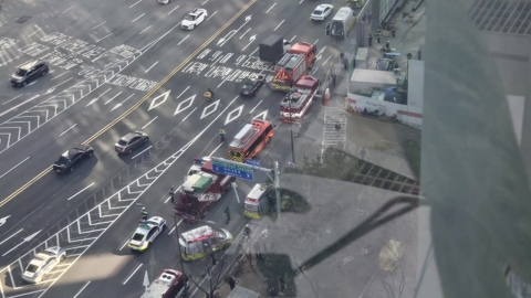  서울 여의도역 신안산선 공사 현장서 사고…"낙하물 추락 추정"