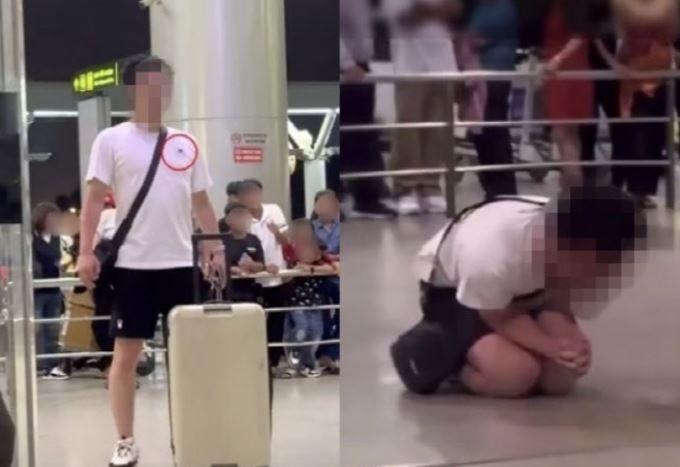 베트남 공항서 오열한 한국인 추정 남성...공안에 체포, 무슨 일?