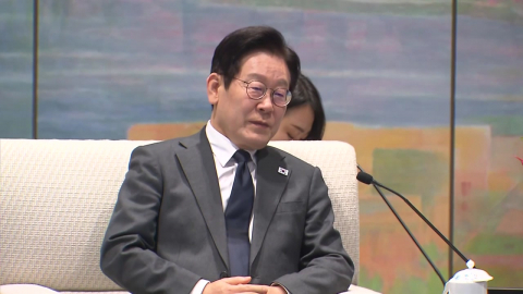 [현장영상+] 이 대통령, 천지닝 상하이시 당 서기와 만찬