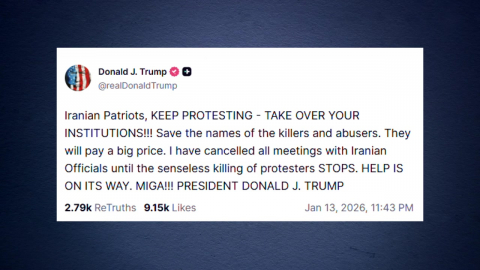 트럼프 "계속 저항하라...이란과 모든 회담 취소"