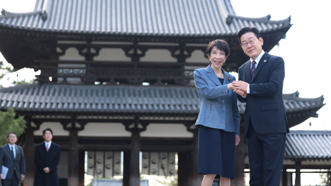 이 대통령, 다카이치와 ’호류지’ 방문…동포 간담회 뒤 귀국