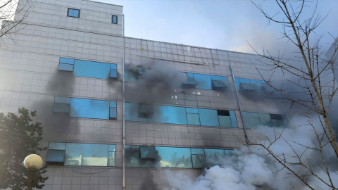 경기 부천 은행 건물 화재…대응 1단계 발령