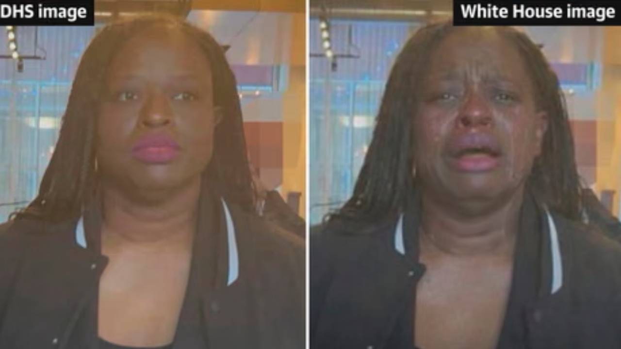백악관이 올린 ICE 체포 '눈물 범벅' 사진, AI 조작 의혹