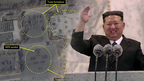 위성에 포착된 ’망치·낫·붓 대형’…넉 달 만에 또?