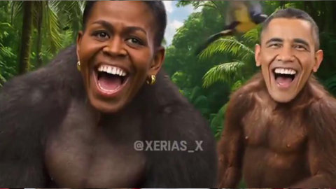 트럼프, 이번엔 오바마 원숭이로 묘사한 음모론 영상 공유