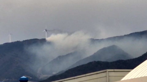  경남 양산 풍력발전소에서 불...진화 총력