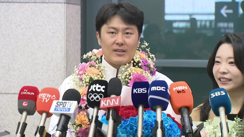 [현장영상+] 김상겸 "감격스럽고 아내에 미안한 마음에 울었던 것 같다"