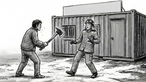 "청소 왜 안 해" 불 꺼준 소방관 도끼로 위협한 50대 체포