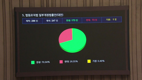 [현장영상+] '대법관 증원법' 표결…민주당 주도 처리 전망