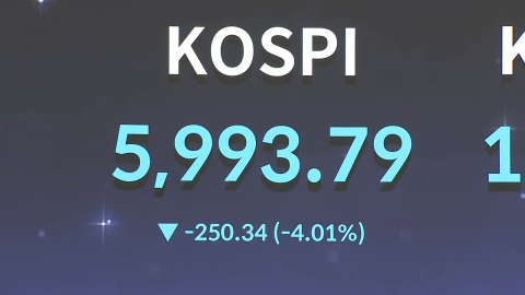 코스피 4% 급락 한때 6,000선 붕괴…환율 1,460원대로 급등