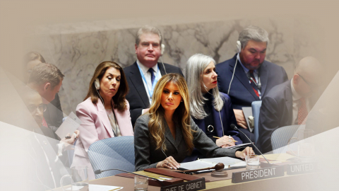 유엔 안보리 의사봉 잡은 멜라니아…"세계 모든 어린이 아껴"