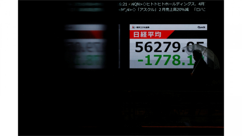 일본 닛케이지수 장중 2.7% 급락...사흘째 하락세