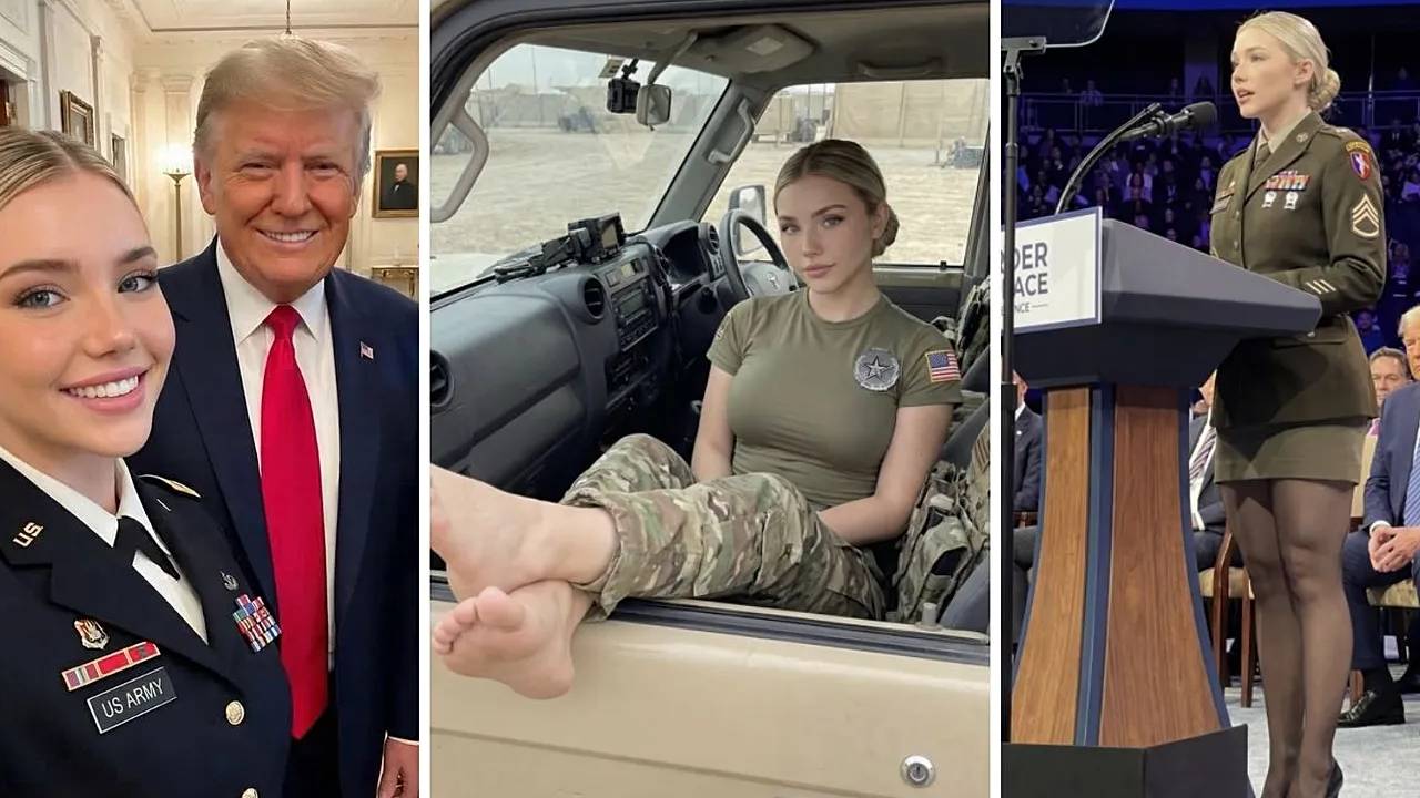 도널드 트럼프 옆 '여군 인플루언서'...정체 밝혀졌다