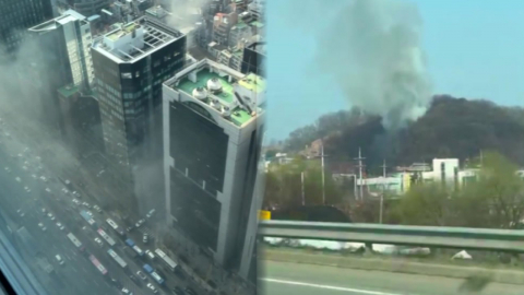 역삼동 상가에서 불…건조한 날씨에 산불도 잇따라