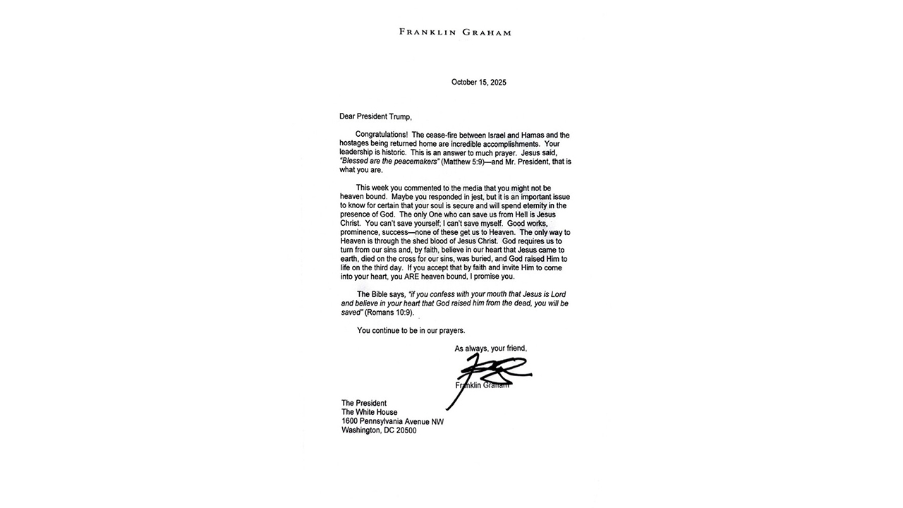 트럼프, '평화 가져오면 복 받아' 목사 서신 게시
