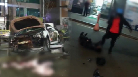 서울 수유시장 앞 연쇄 충돌…버스정류장 돌진까지