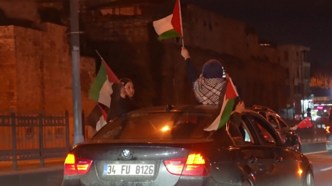 튀르키예 '이스라엘·미국 규탄' 차량 수백 대 시위